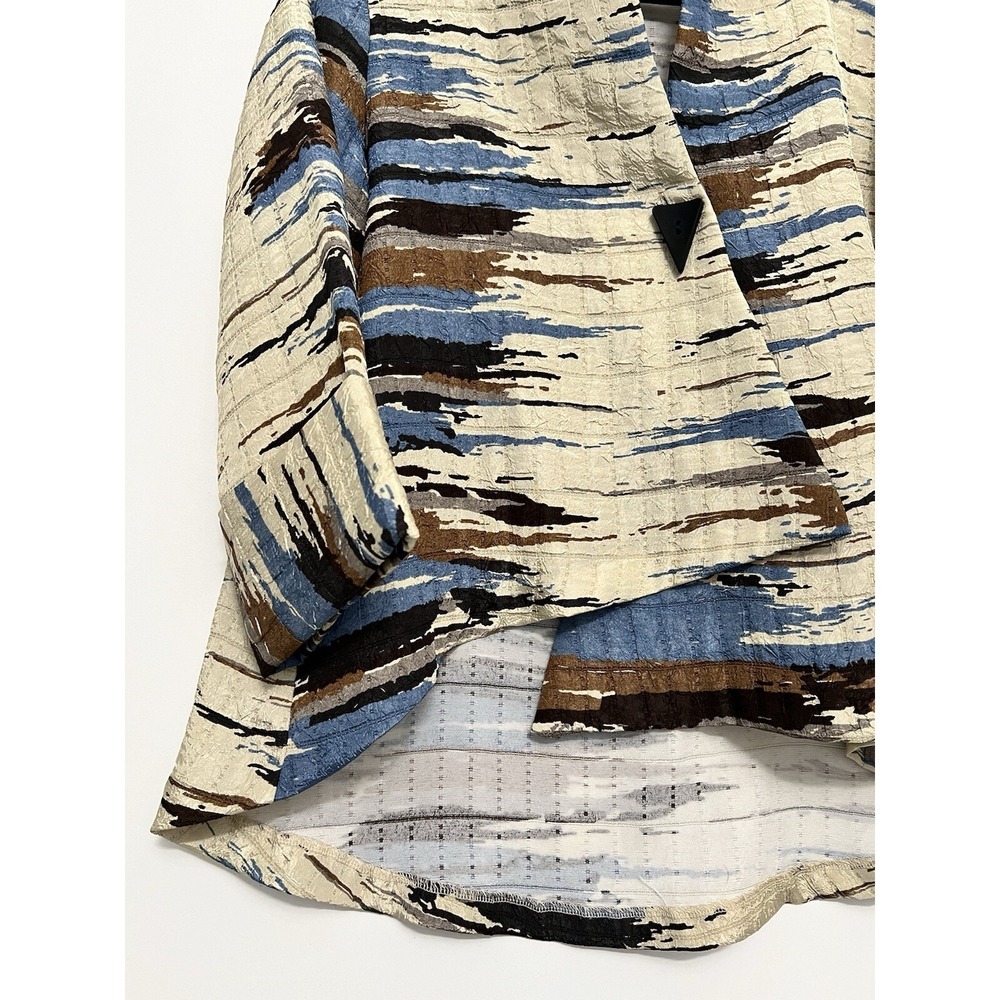 IC By Connie K Tunic Jacket Womens Medium Cream Blue Multicolor Lightweight USA - Picture 5 of 14